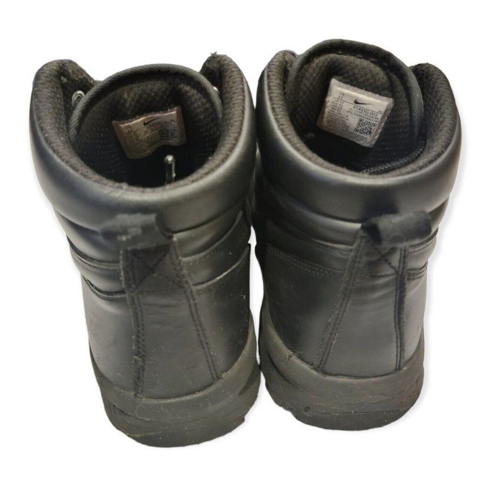 Nike Manoa Mens 11 Black Leather Mid Top Hiking Shoes - Picture 4 of 12